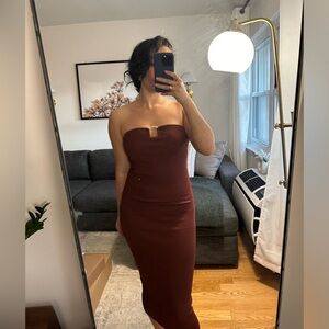 Zara buckle fitted dress